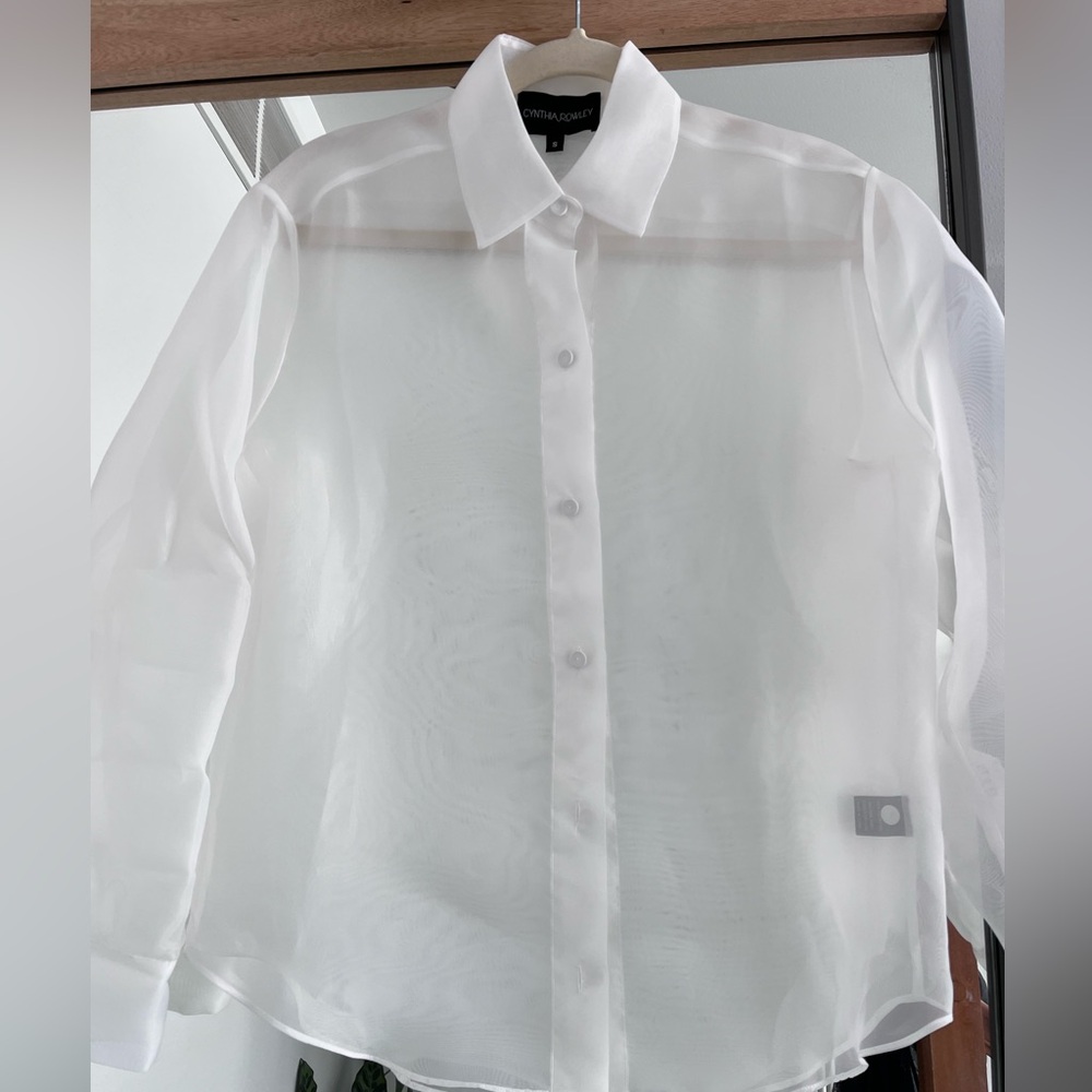 Cynthia Rowley white organza button down.